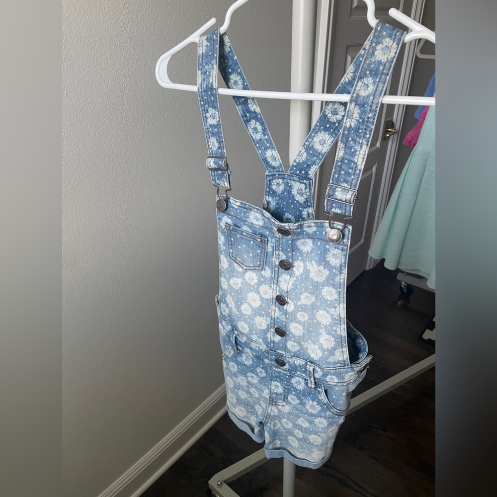 Denim daisy overalls kids. Cherokee (from Target) brand size L.